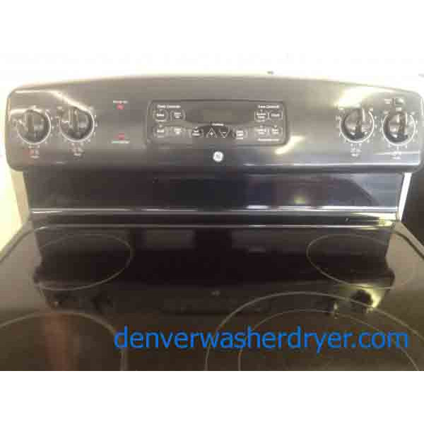 Black 4Burner GE Glass Top Stove 2371 Denver Washer Dryer