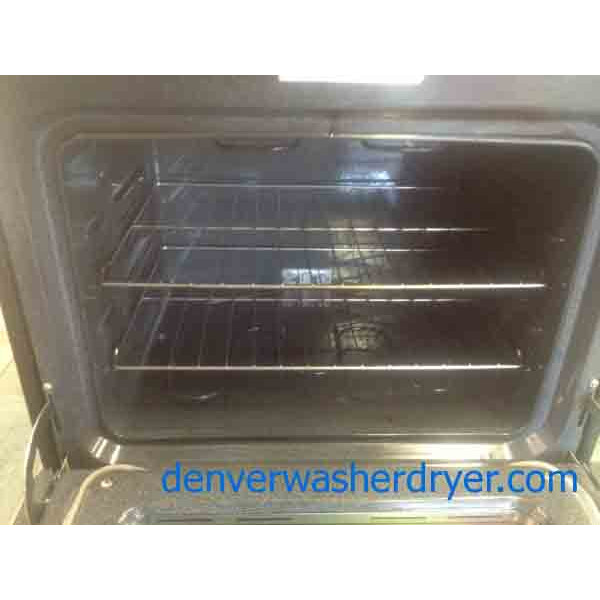 Black 4-Burner GE Glass Top Stove