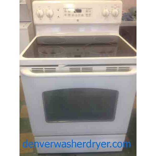 ge white flat top stove