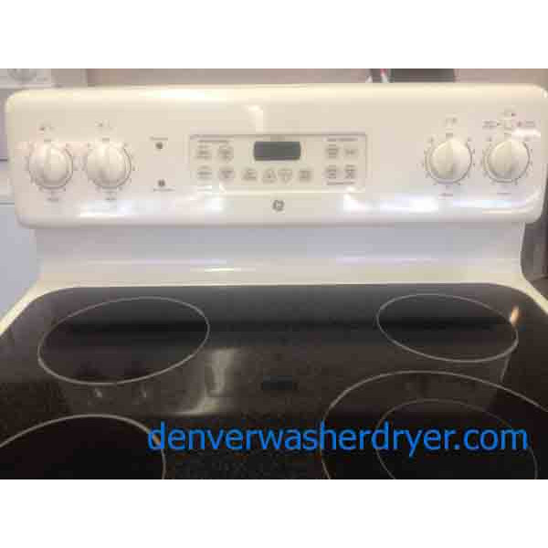 White 4Burner GE Glass Top Stove! 2373 Denver Washer Dryer