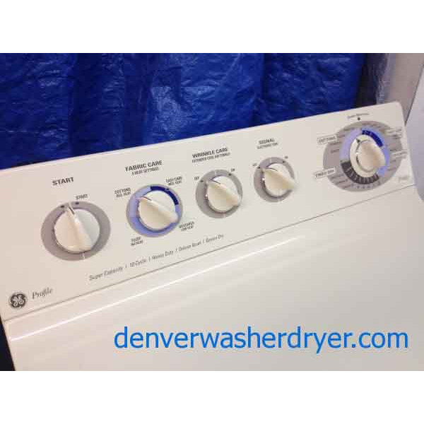 GE Washer/Dryer, beige/almond color