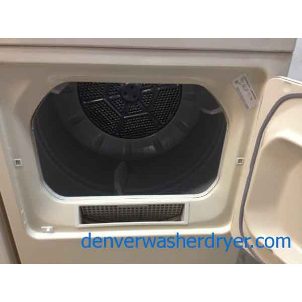 GE Washer/Dryer, beige/almond color
