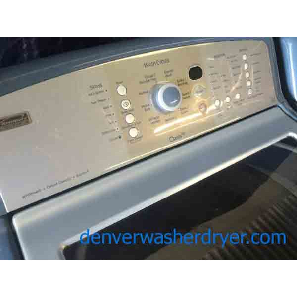 Blue, HE, Kenmore Elite Oasis Washer/Dryer Set, Scratched/Dented