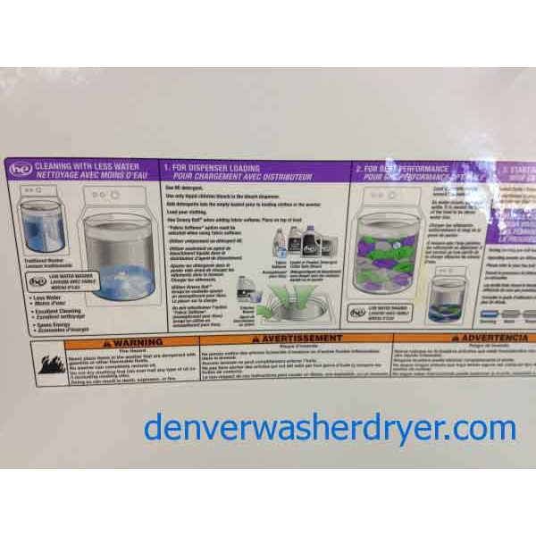 Whirlpool Washer/Dryer, like new, high efficiency, 2 years old