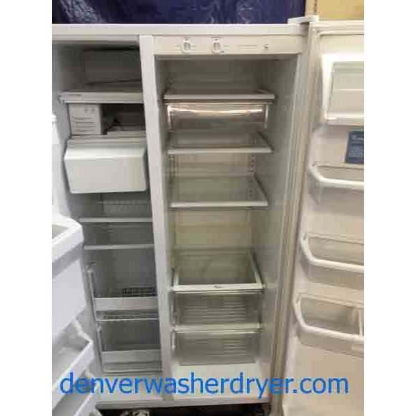 Whirlpool 25 Cu Ft Side By Side Refrigerator, White Unit 1809 1809