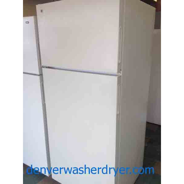 Beige 16 Cubic Foot GE Refrigerator