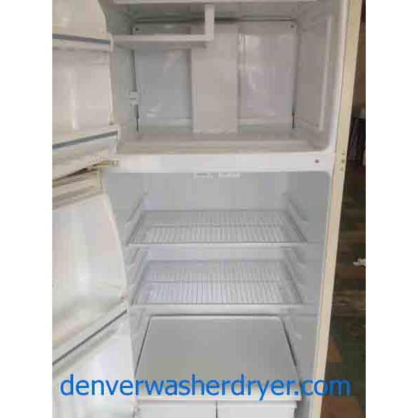 Beige 16 Cubic Foot GE Refrigerator