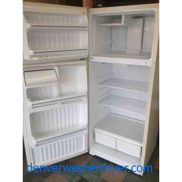 Beige 16 Cubic Foot GE Refrigerator