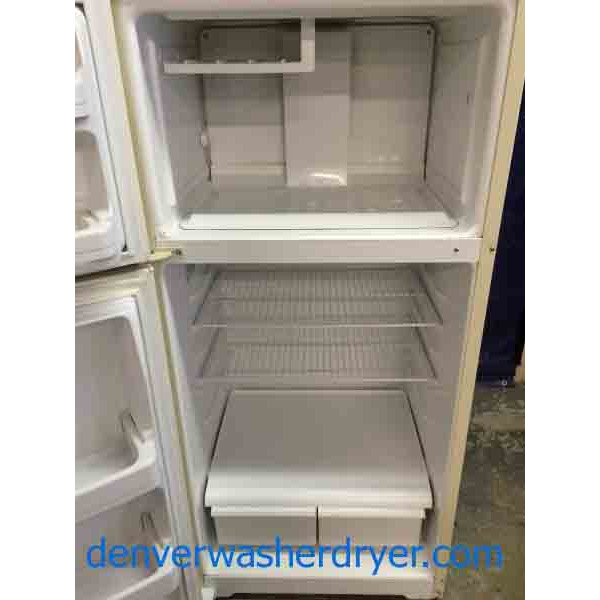 Hotpoint Refrigerator, 15 Cu Ft, Beige, Great Condition