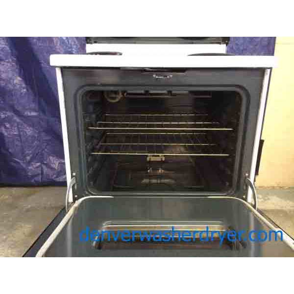 GE Stove, 30" White and Black, Self Cleaning! 1701 Denver Washer Dryer