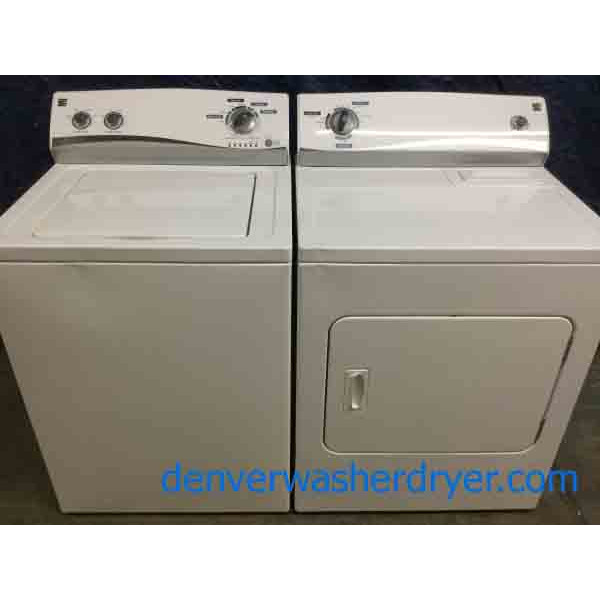 Full-Size Kenmore Washer|Dryer Set, 220v, 6-Month Warranrty