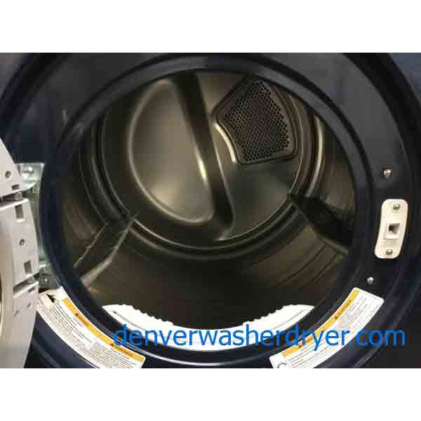 Beautiful BLUE LG FrontLoad Washer, Electric Dryer, Stackable, Steam