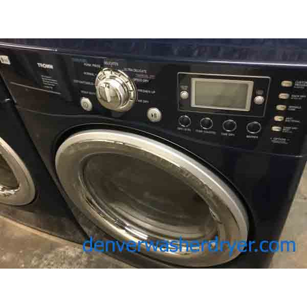 Beautiful BLUE LG Front-Load Washer, Electric Dryer, Stackable, Steam & Sanitary Cycles!