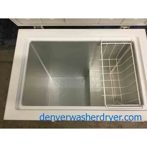 Gently Used Chest Freezer, 5 Cu. Ft. by Insignia, White, Working