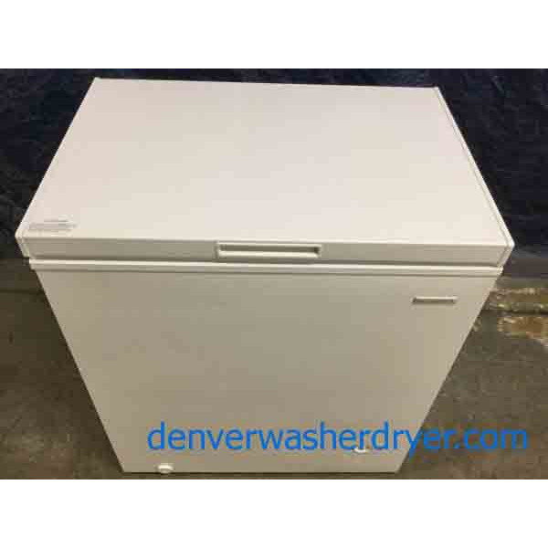 Gently Used Chest Freezer, 5 Cu. Ft. by Insignia, White, Working