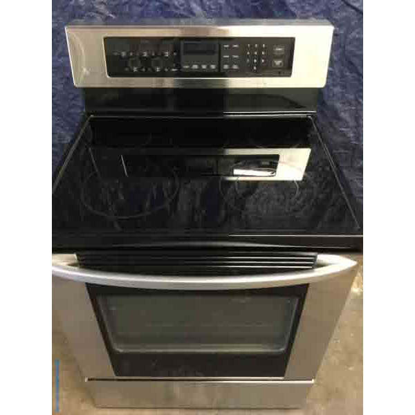 Stainless Steel Stove, Electric 30″ Freestanding, LG, Glass-Top, 5.6 Cu. Ft., 1-Year Warranty