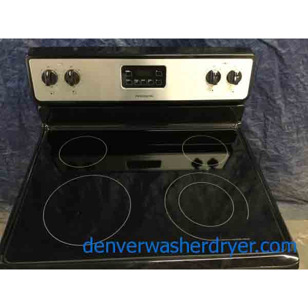 Fantastic Frigidaire 30" Stainless Stove, Electric, GlassTop, 4.8 Cu