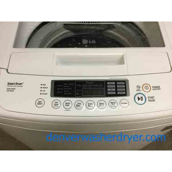 25" HE LG TopLoad DirectDrive Front Control Washer & 27" HE LG Electric Steam Dryer, 1Year