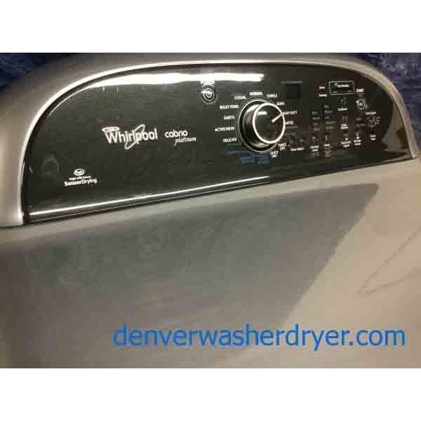 Solid Whirlpool Cabrio Platinum Direct-Drive Laundry Set, High End,5 year
