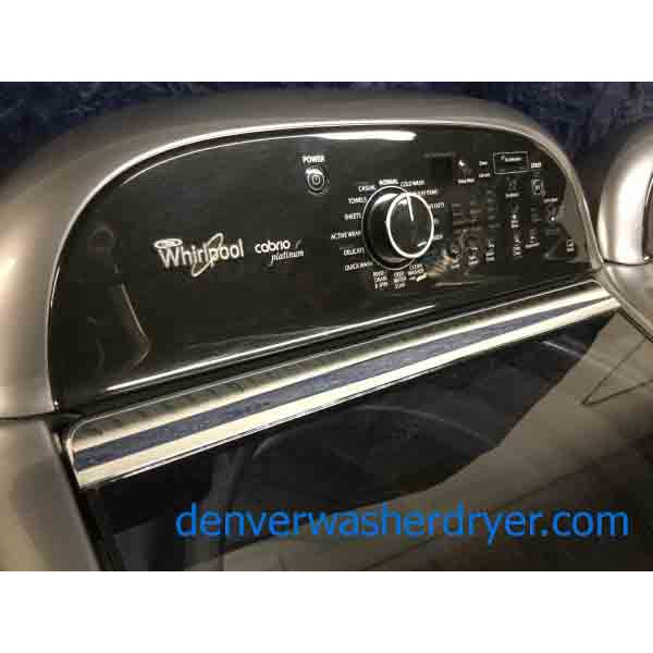 Solid Whirlpool Cabrio Platinum Direct-Drive Laundry Set, High End,5 year