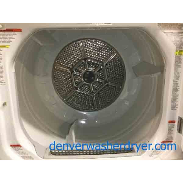 Newer Model GE Full-Sized Stackable 27″ Laundry Center, 220V, Clean and Warrantied!