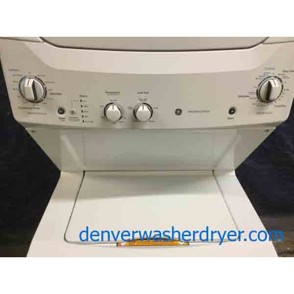 Newer Model GE Full-Sized Stackable 27″ Laundry Center, 220V, Clean and Warrantied!