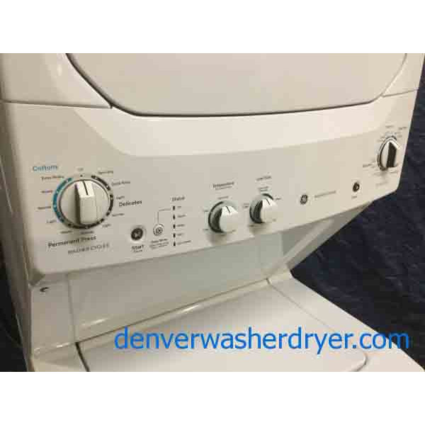 Newer Model GE Full-Sized Stackable 27″ Laundry Center, 220V, Clean and Warrantied!
