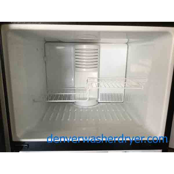 Used Stainless TopMount Refrigerator, 18 Cu. Ft., GE, Glass Shelves, 1