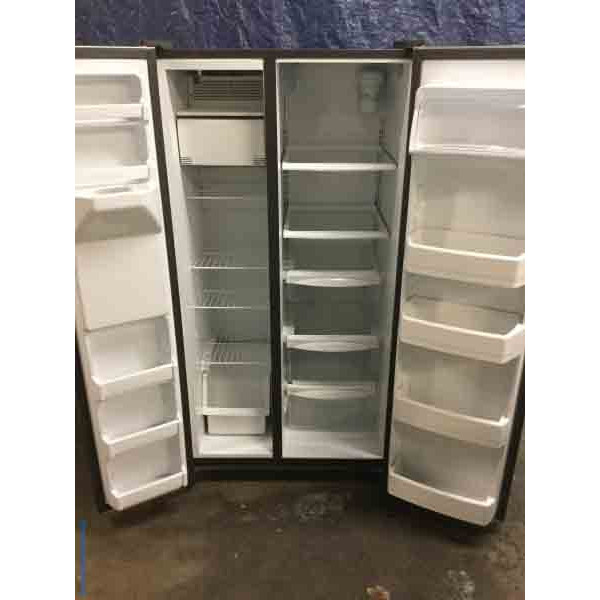 Used Stainless SidebySide GE Refrigerator, 25 Cu. Ft., 5Year