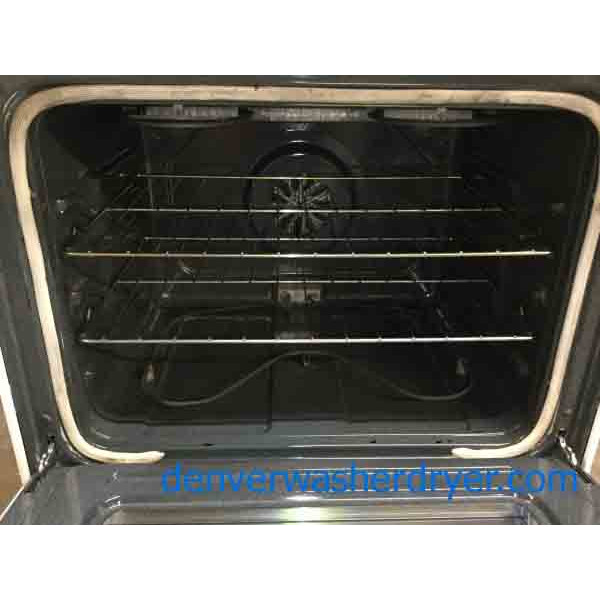 Slick White Glass-Top Stove, 30″ Whirlpool, Electric, 1-Year Warranty