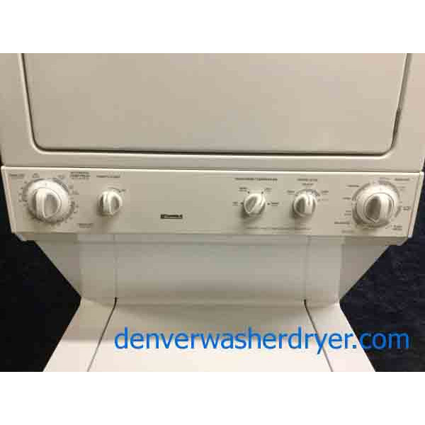 Sturdy 27" Kenmore Stackable (Unitized) Washer Dryer Set, 220V, Full