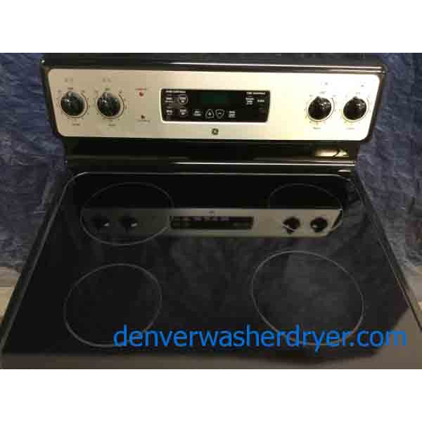 Gorgeous GE Stainless Glass-Top Range, 220V, Self-Cleaning, 1-Year Warranty!