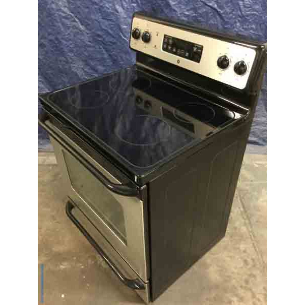 Gorgeous GE Stainless Glass-Top Range, 220V, Self-Cleaning, 1-Year Warranty!