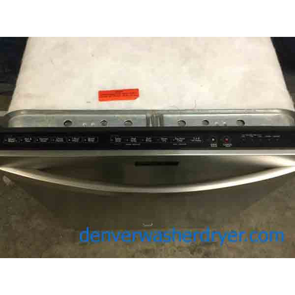 Used Stainless Dishwasher, Kenmore Elite, 24" BuiltIn with Hidden