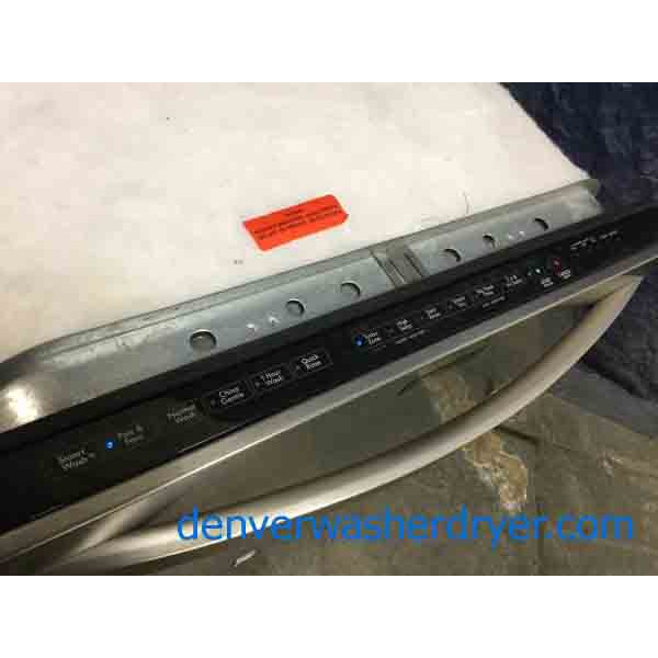 Used Stainless Dishwasher, Kenmore Elite, 24″ Built-In with Hidden Controls, 5-Year Warranty!-Brand-New Frigidaire Stackable(Unitized) Laundry Center, Electric, Titanium Color, Energy Star, 1-Year Warranty