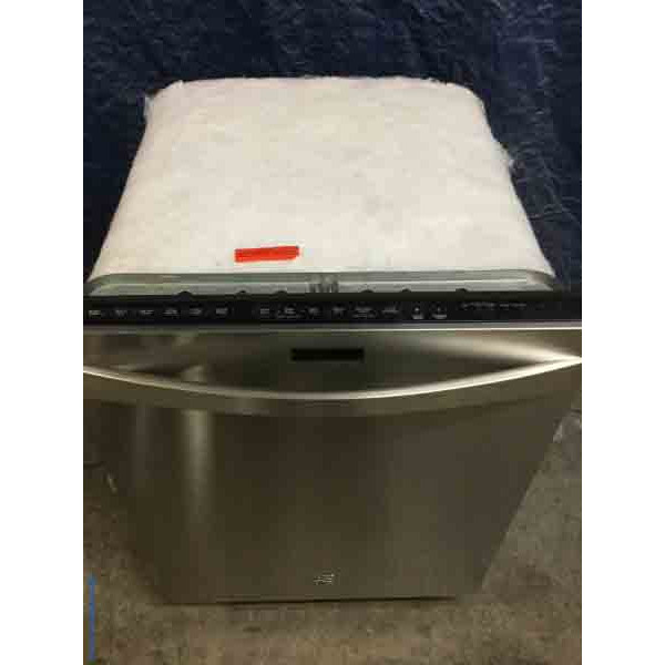 Used Stainless Dishwasher, Kenmore Elite, 24" BuiltIn with Hidden