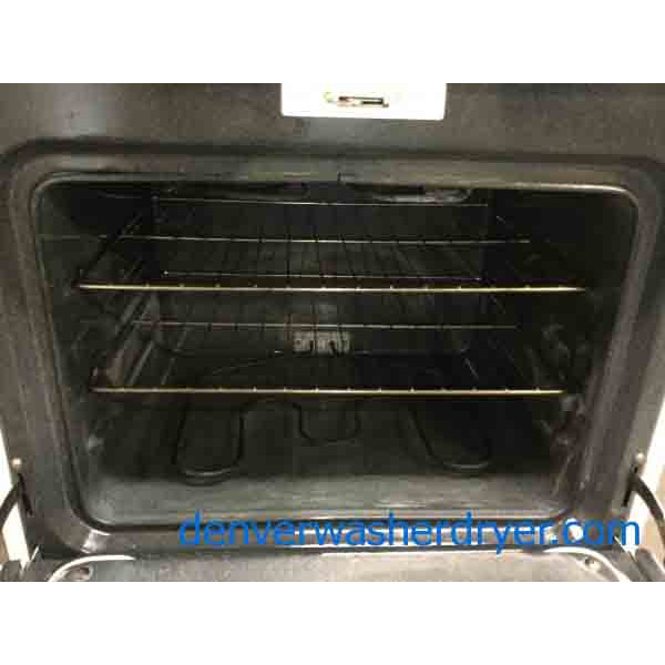 Discount Stove, White GE Coil-Top, Electric, Self-Cleaning, 1-Year Warranty!