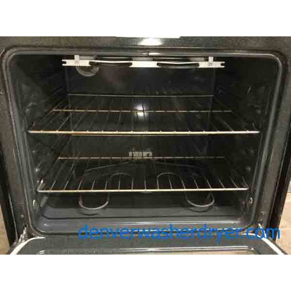 Black Glass-Top Stove by GE, Electric, Self-Cleaning, 5-Burner, 1-Year Warranty!