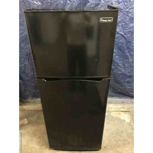 Magic Chef 9.9 Cu. Ft. Refrigerator, Black, Glass Shelves, 1-Year Warranty!