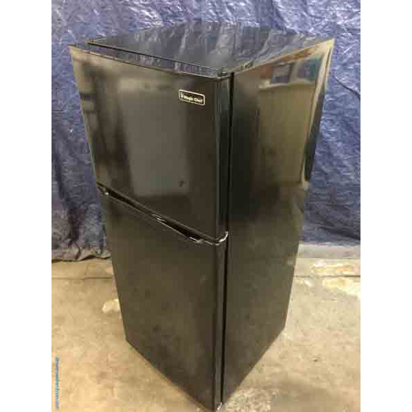 Magic Chef 9.9 Cu. Ft. Refrigerator, Black, Glass Shelves, 1-Year Warranty!