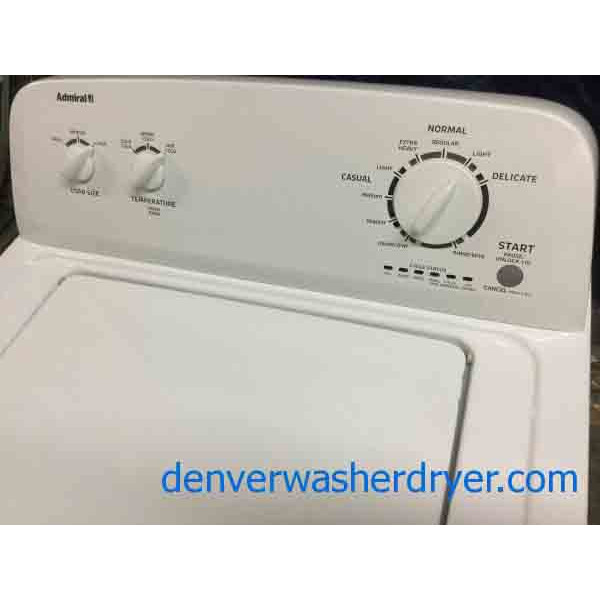 Full-Sized Admiral Washing Machine, Agitator, Clean and Good-Working, 1-Year Warranty