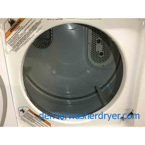 GE Spacemaker 24″ Wide Stackable (Unitized) Laundry Center, Electric, Quality Refurbished, 1-Year Warranty—Smooth-Top Electric Range, White, 30″ Freestanding, GE, 1-Year Warranty