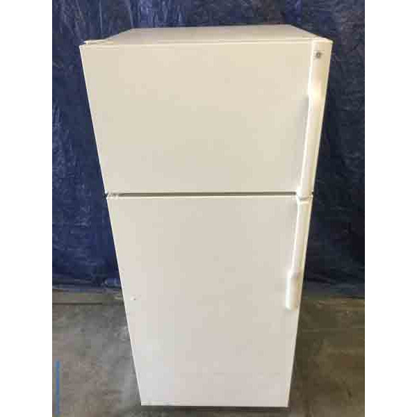 Used GE Refrigerator, Almond Color, 18 Cu. Ft., Clean and Cold, 1-Year Warranty!