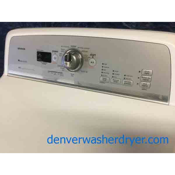 Bold Maytag Bravos Dryer, Electric, Slim 27″ Wide, 1-Year Warranty! W/Pedestal