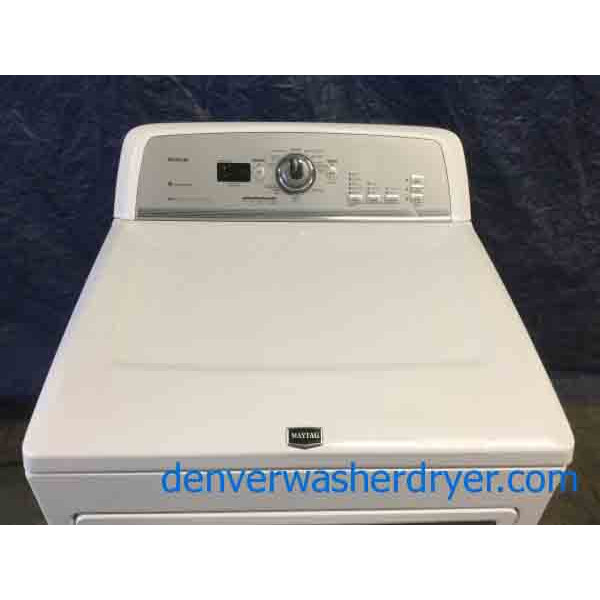 Bold Maytag Bravos Dryer, Electric, Slim 27″ Wide, 1-Year Warranty! W/Pedestal