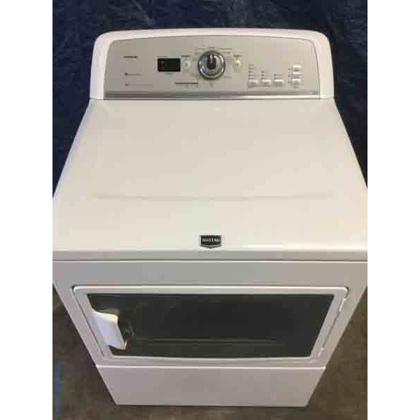 Bold Maytag Bravos Dryer, Electric, Slim 27″ Wide, 1-Year Warranty! W/Pedestal
