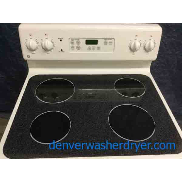 SmoothTop Electric Range, White, 30" Freestanding, GE, 1Year Warranty 3534 Denver Washer