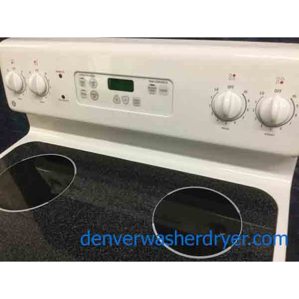 SmoothTop Electric Range, White, 30" Freestanding, GE, 1Year Warranty 3534 Denver Washer