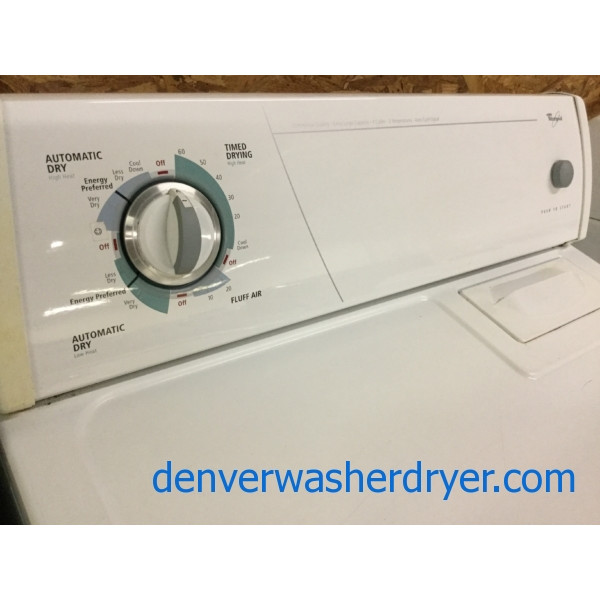 “Flat Back” Space Saving Whirlpool Electric Dryer, Extra Large Capacity, Quality Refurbished, 1-Year Warranty