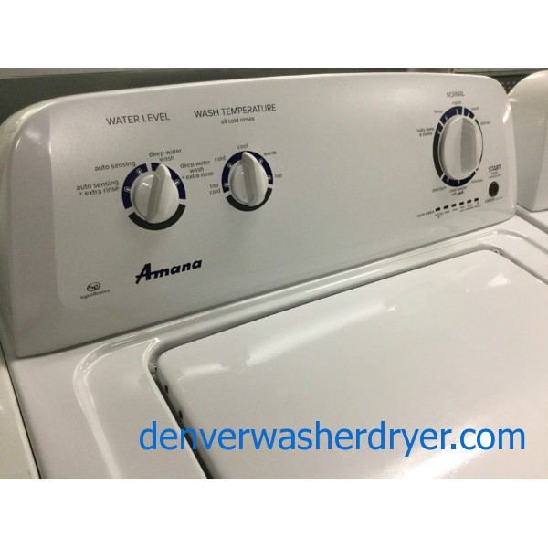 HE Washer Dryer Set by Amana (Maytag), Full Size, Clean, 1-Year Warranty